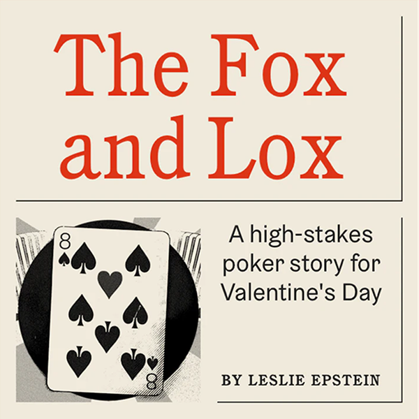 A social media post containing a image of a playing card and the headline "The Fox and the Lox"