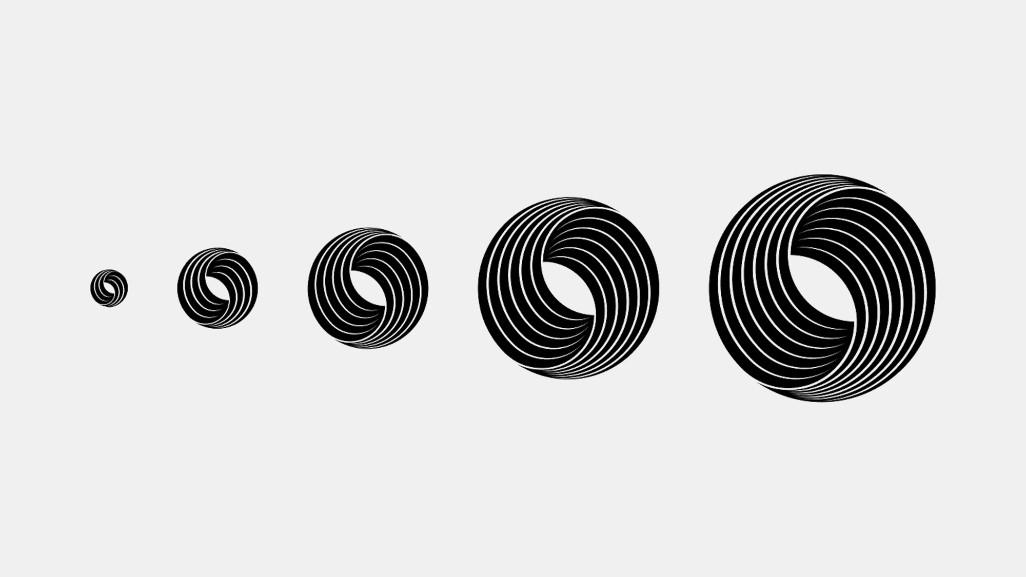Five variations of Skiff logo showing adjustments in detail