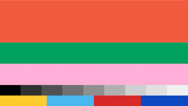 Grid of colors from Skiff's brand palette